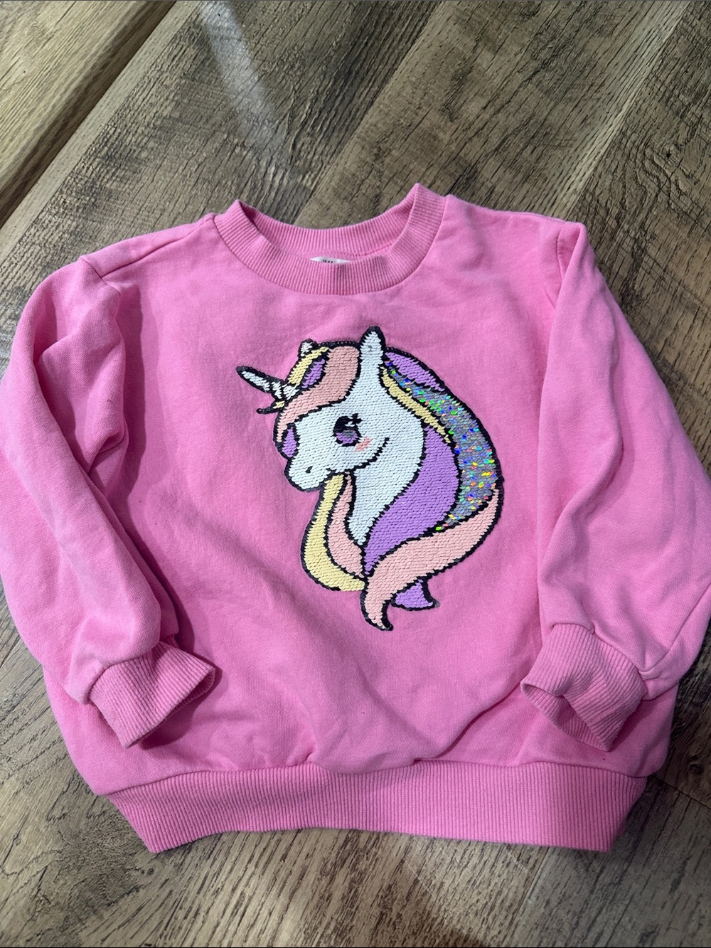 H&M Pink Sequin Unicorn Sweatshirt - Kids